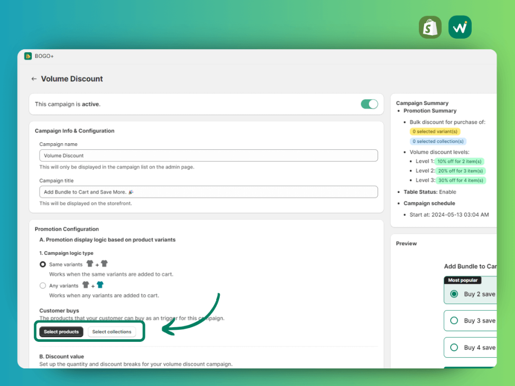 How to create tiered discounts/ quantity discounts/ volume discounts on Shopify store?