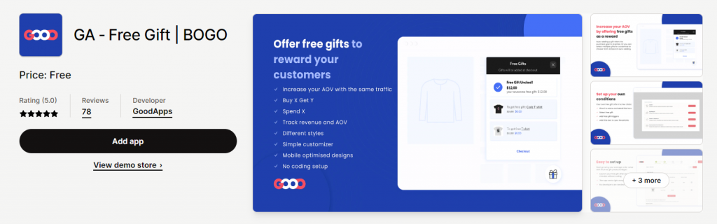 Shopify free gift app