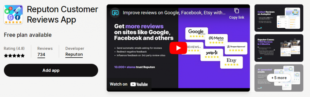 Reputon Customer Reviews App