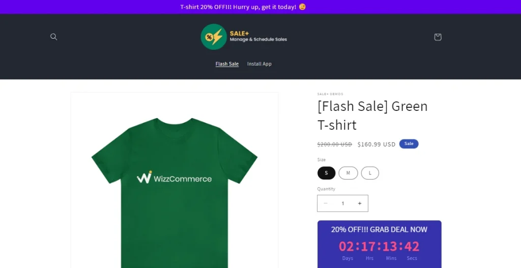 Shopify sales promotion examples Flash Sale