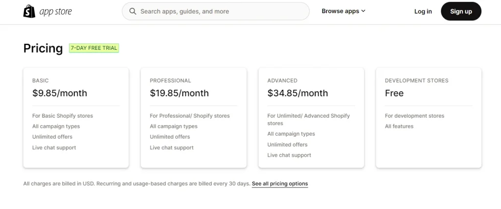 Shopify sales promotion examples subscription pricing