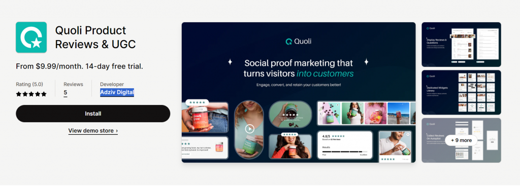 best Shopify review app - Quoli