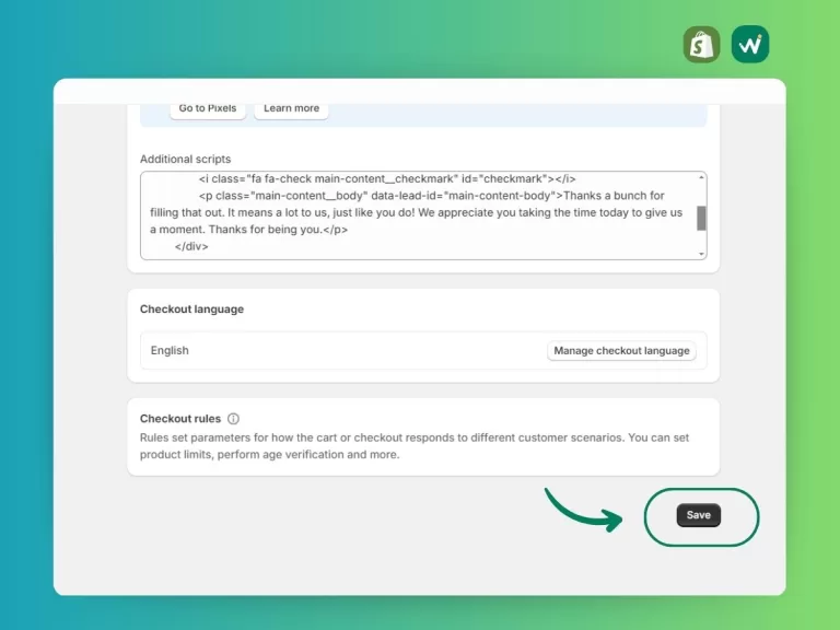 How to edit Shopify Thank You Page Step-by-step, Using liquid code