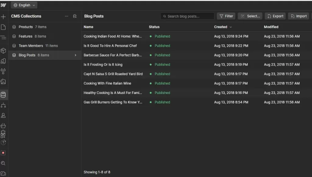 back up webflow data to migrate