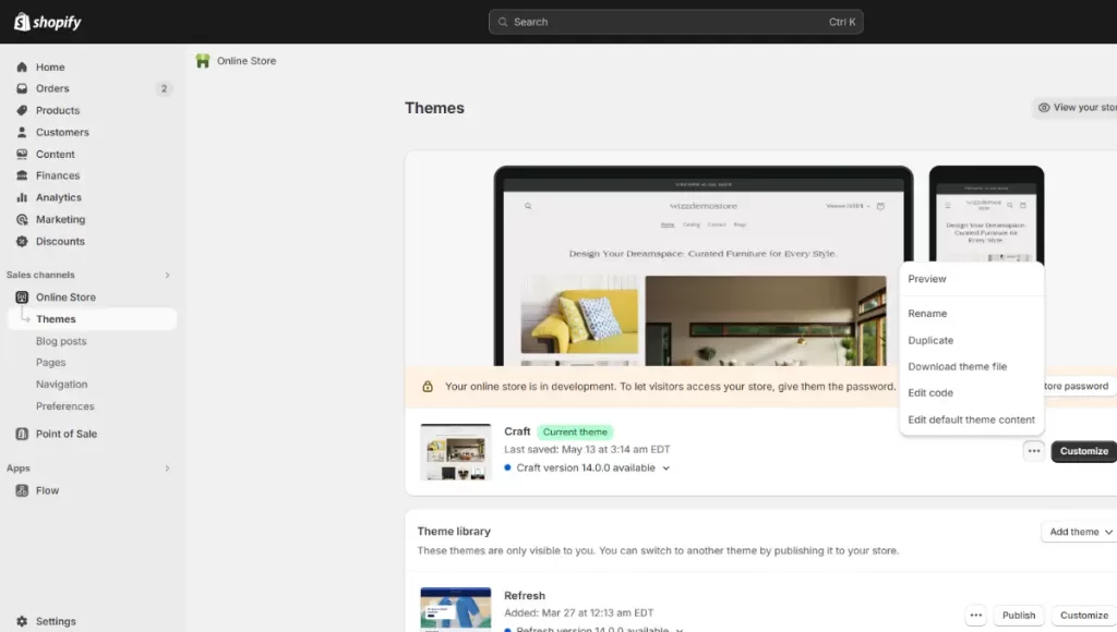 edit shopify theme using coding
