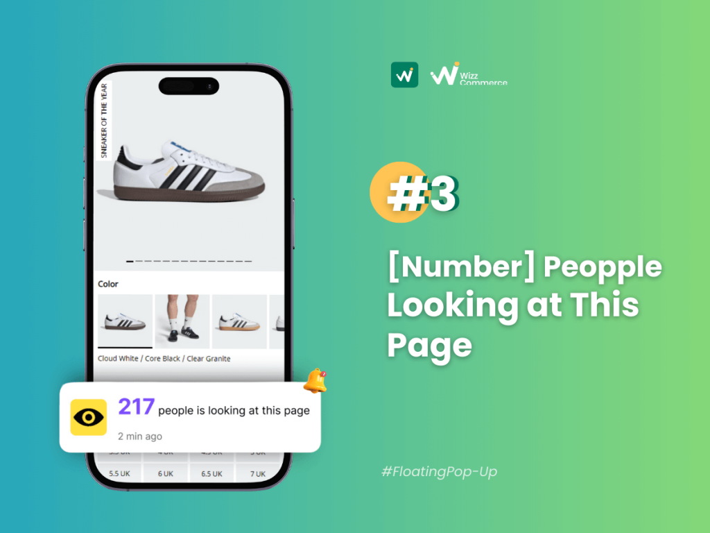 shopify sales notification people looking at this page