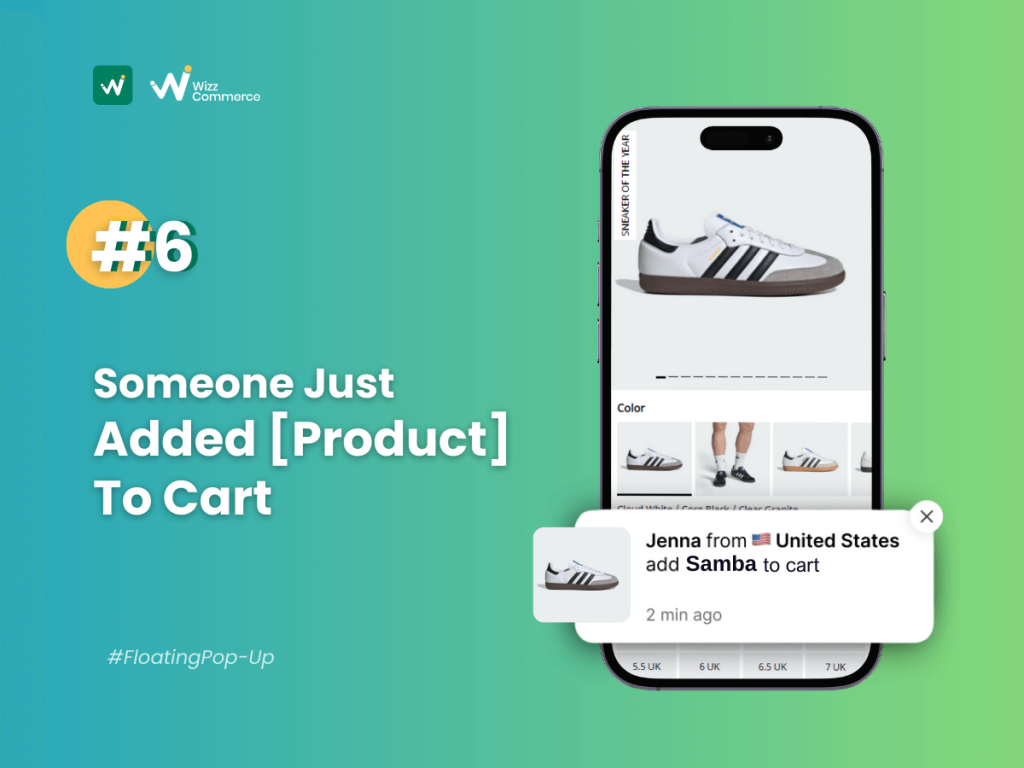 sales notification someone just added a product to cart