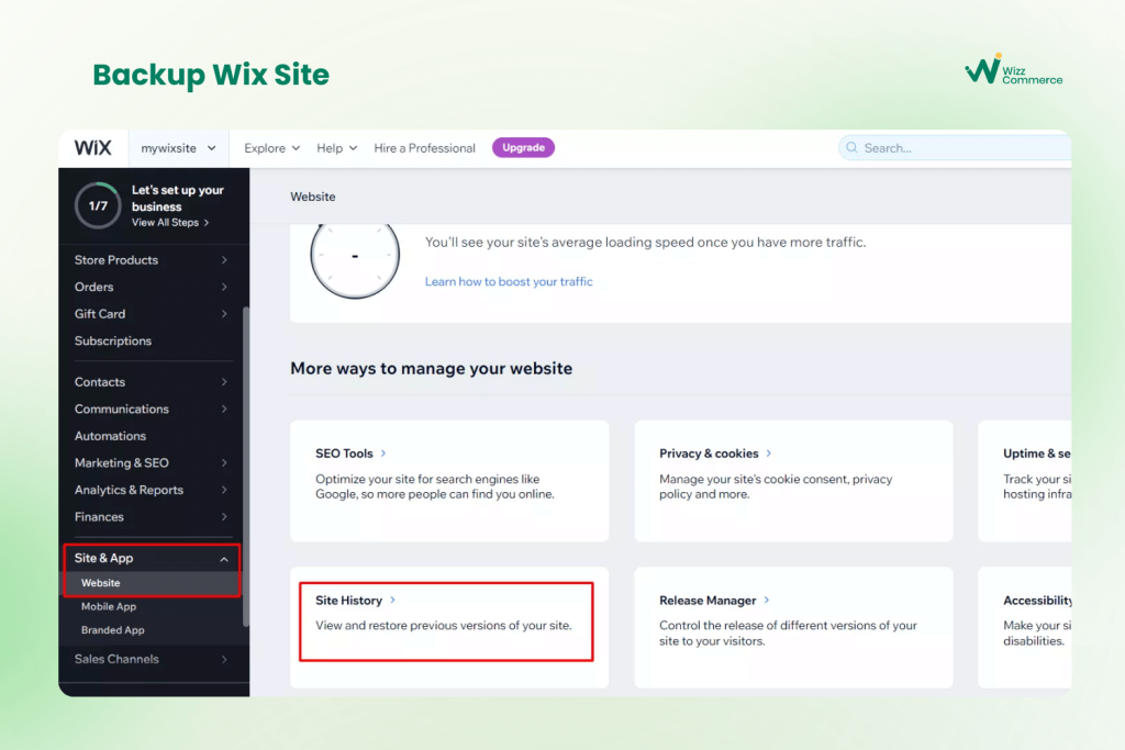backup wix data