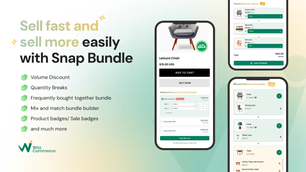 Snap Bundle - the best shopify free bundle app
