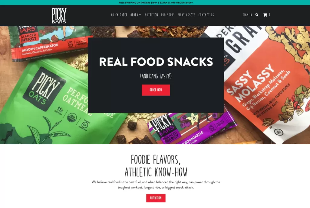 picky bars homepage
