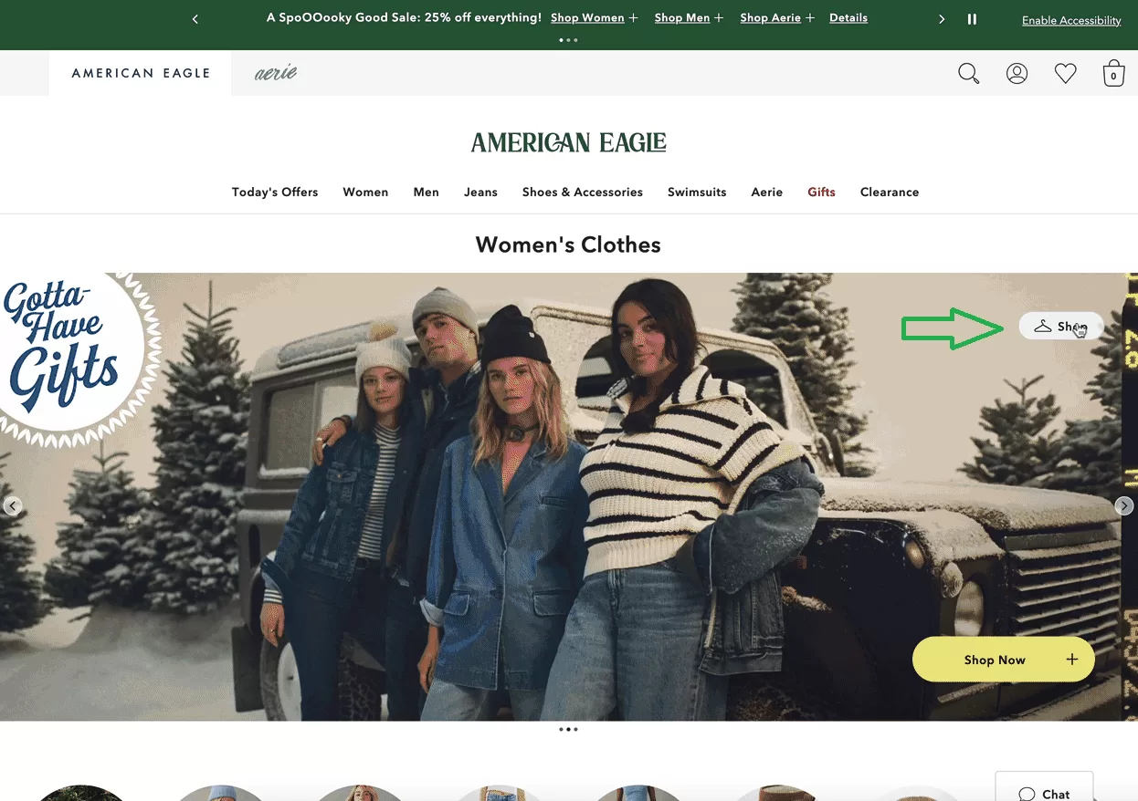 Example of “Shop the Look” Hero Banner for Shopify Stores​