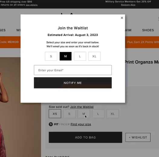 provide an Estimated Arrival Date for Restocks​​