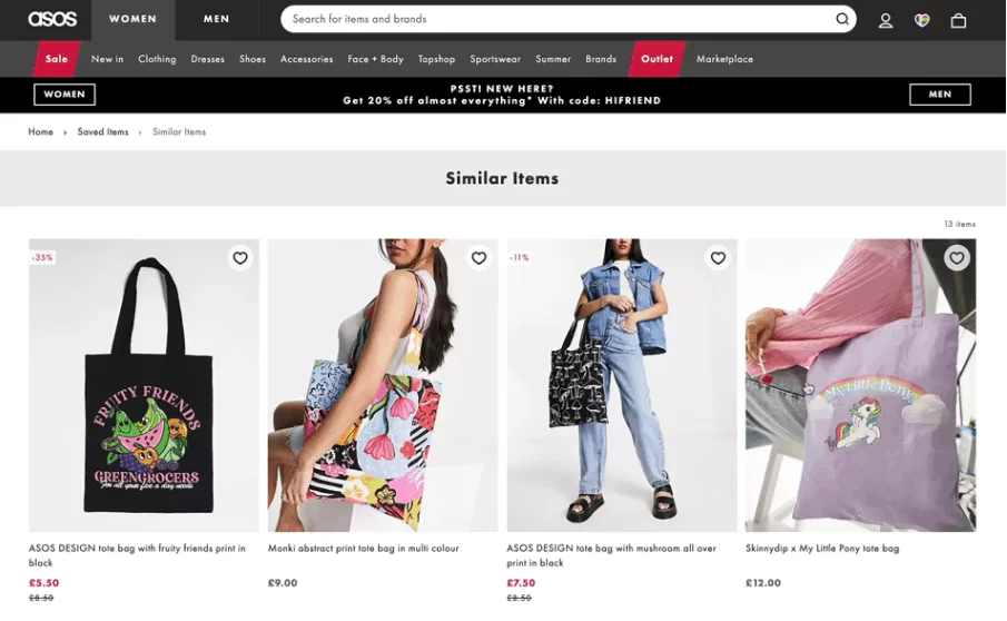 Use “Find Similar” for out of stock Wish List Saves​​