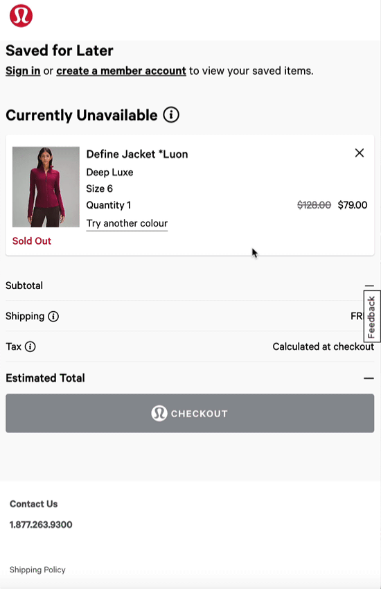 6. Use “Try Another Variant” for out of stock Cart Items​​