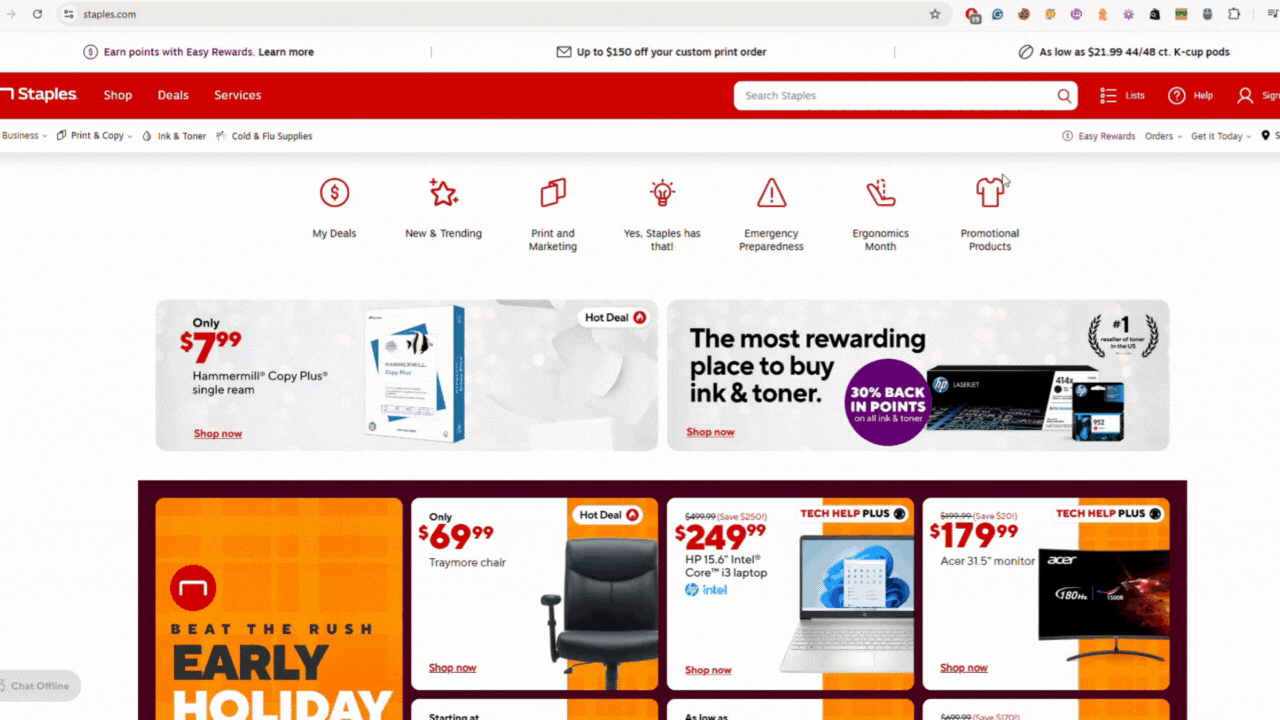 staple ecommerce search bar