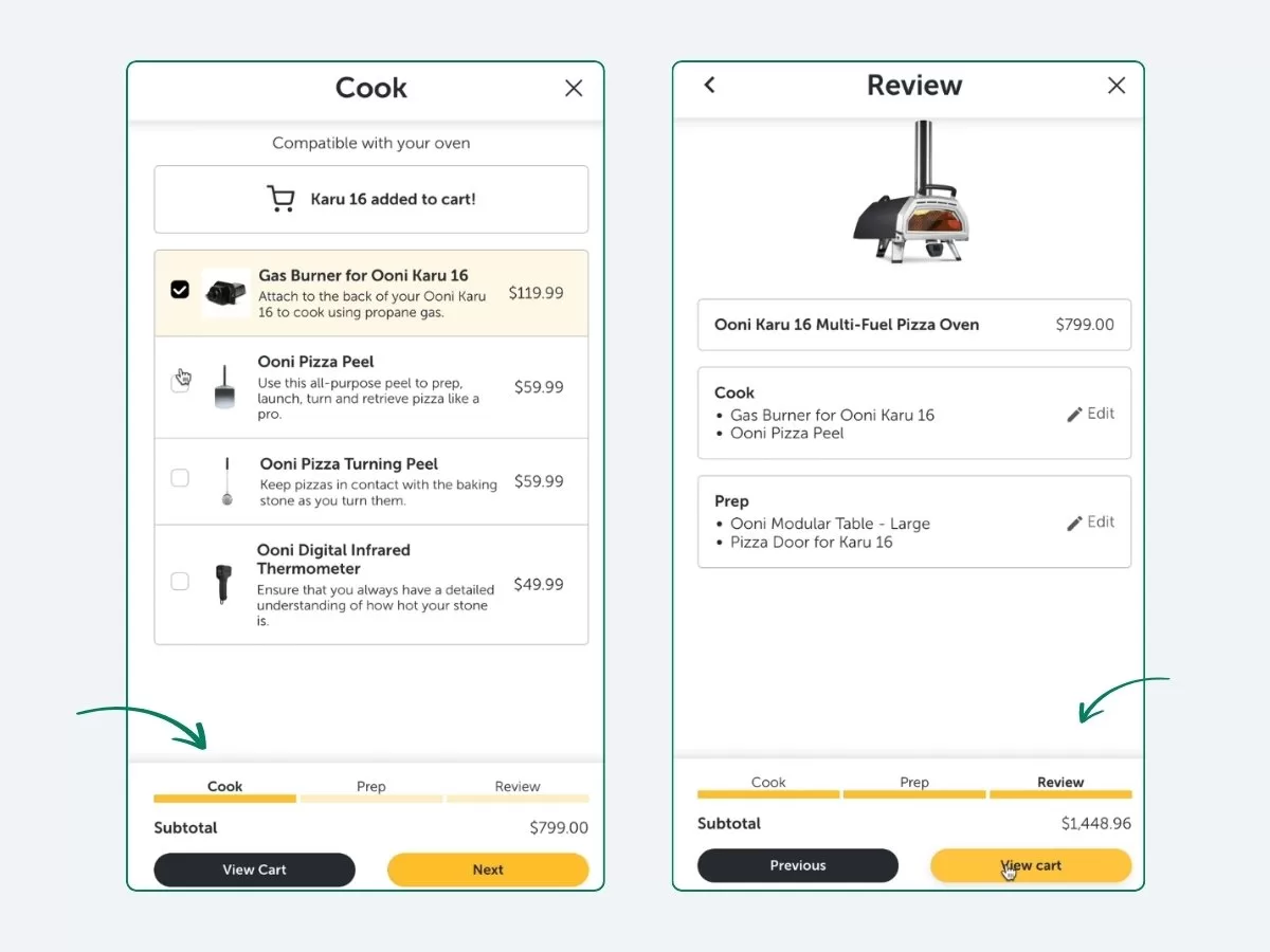Shopify Stepped Cart Cross-Sell Flow​