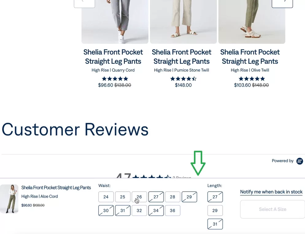 sticky buy box example shopify store