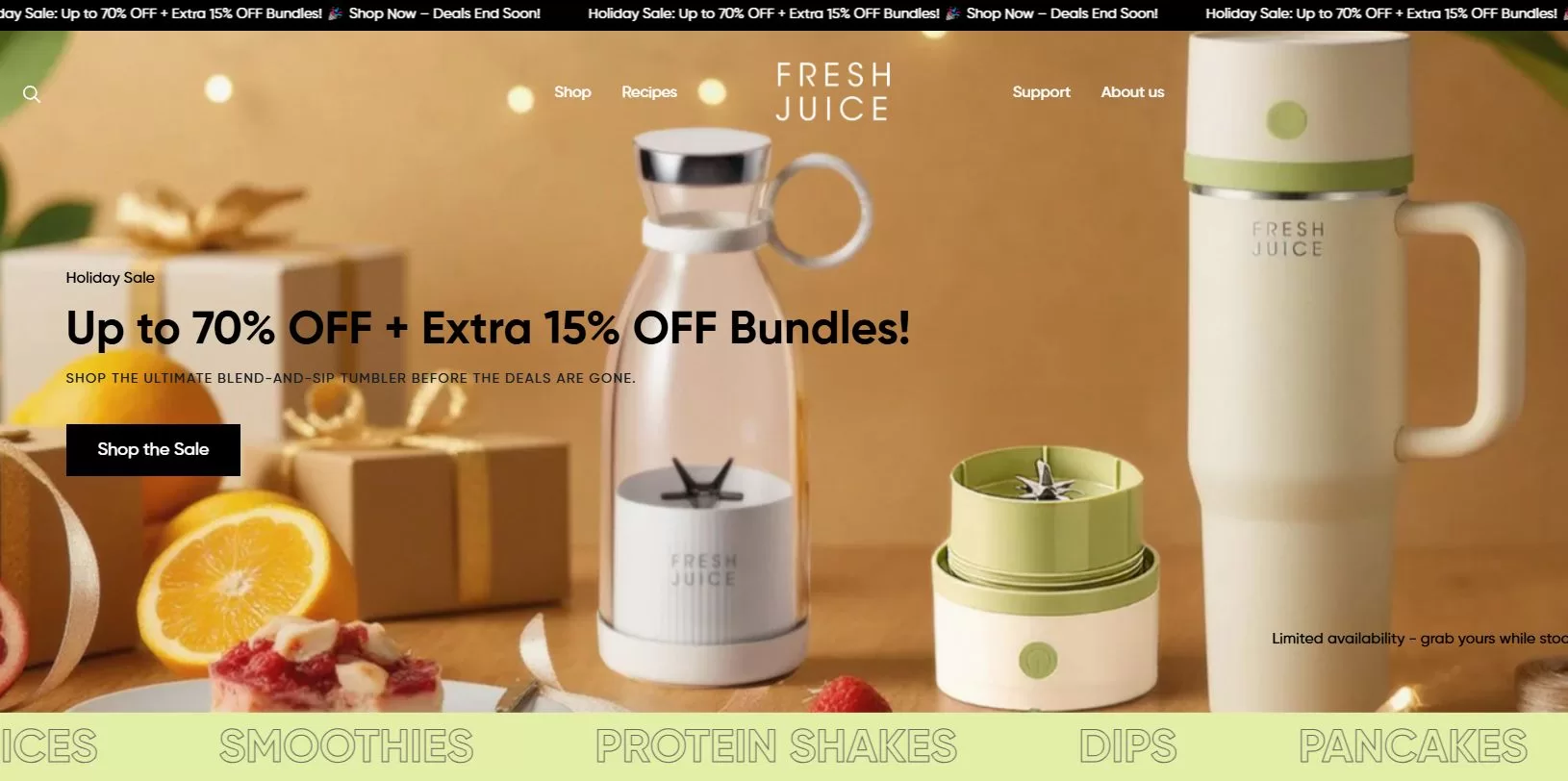 Fresh Juice Blender: A Modern Shopify Dropshipping Website Example