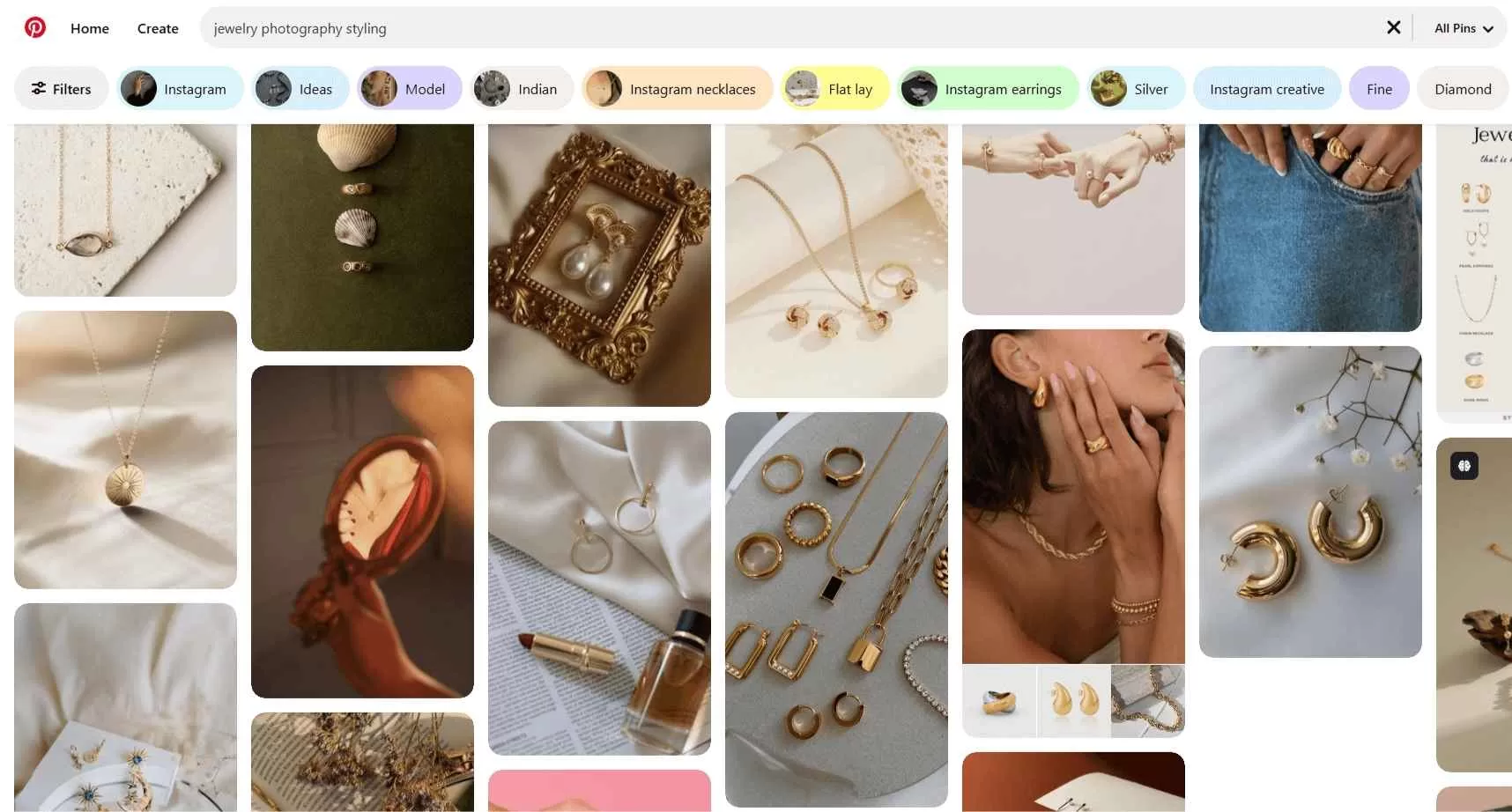 Jewelry photography styling