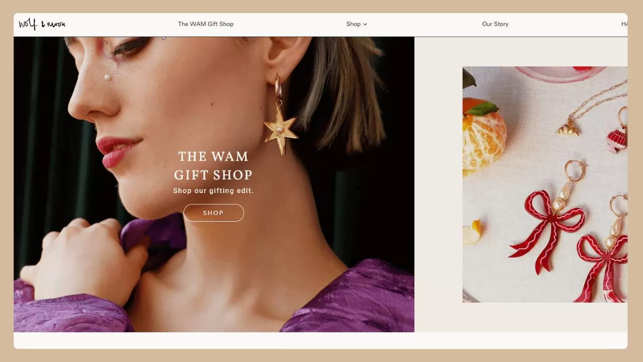 jewelry store example wolf and moon