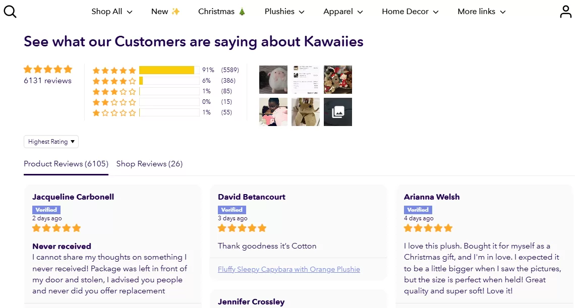 Review Page and Review Filters with Verified Reviews