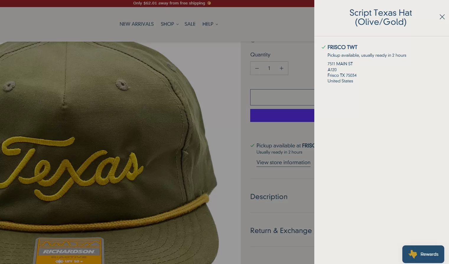 Tumbleweed TexStyles: Example of a Dropship Store for Fashion and Merchandise BOPIS, Buy Online Pick Up In Store