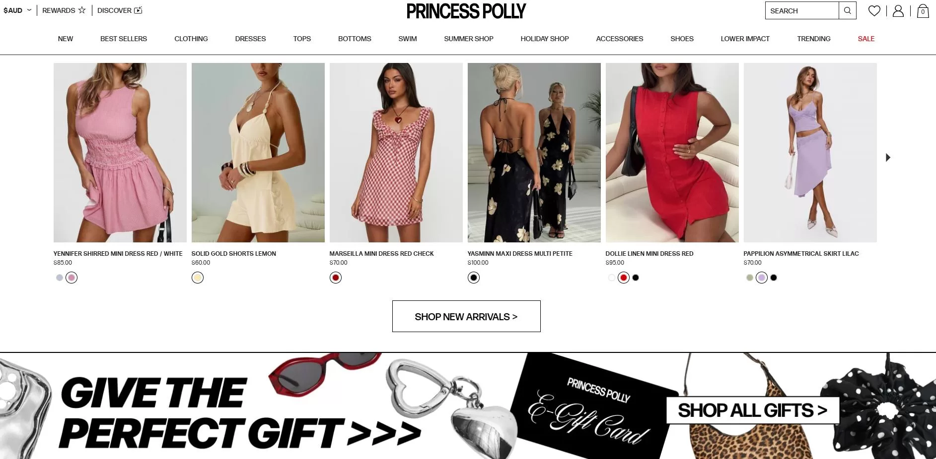 Princess Polly Shopify Clothing Store