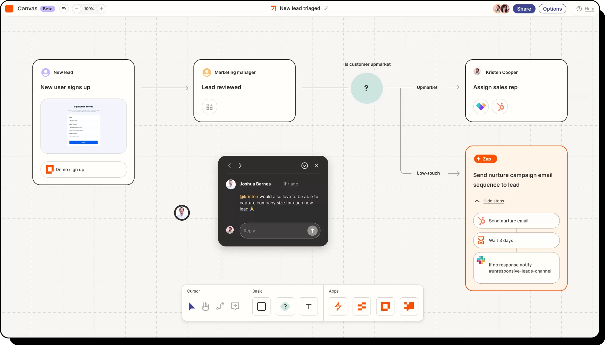 Create powerful workflows using Zaps, Tables, and Interfaces.
