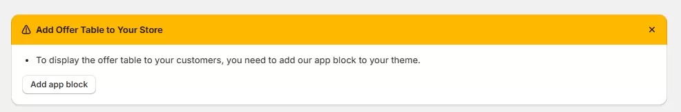 Add app block to theme