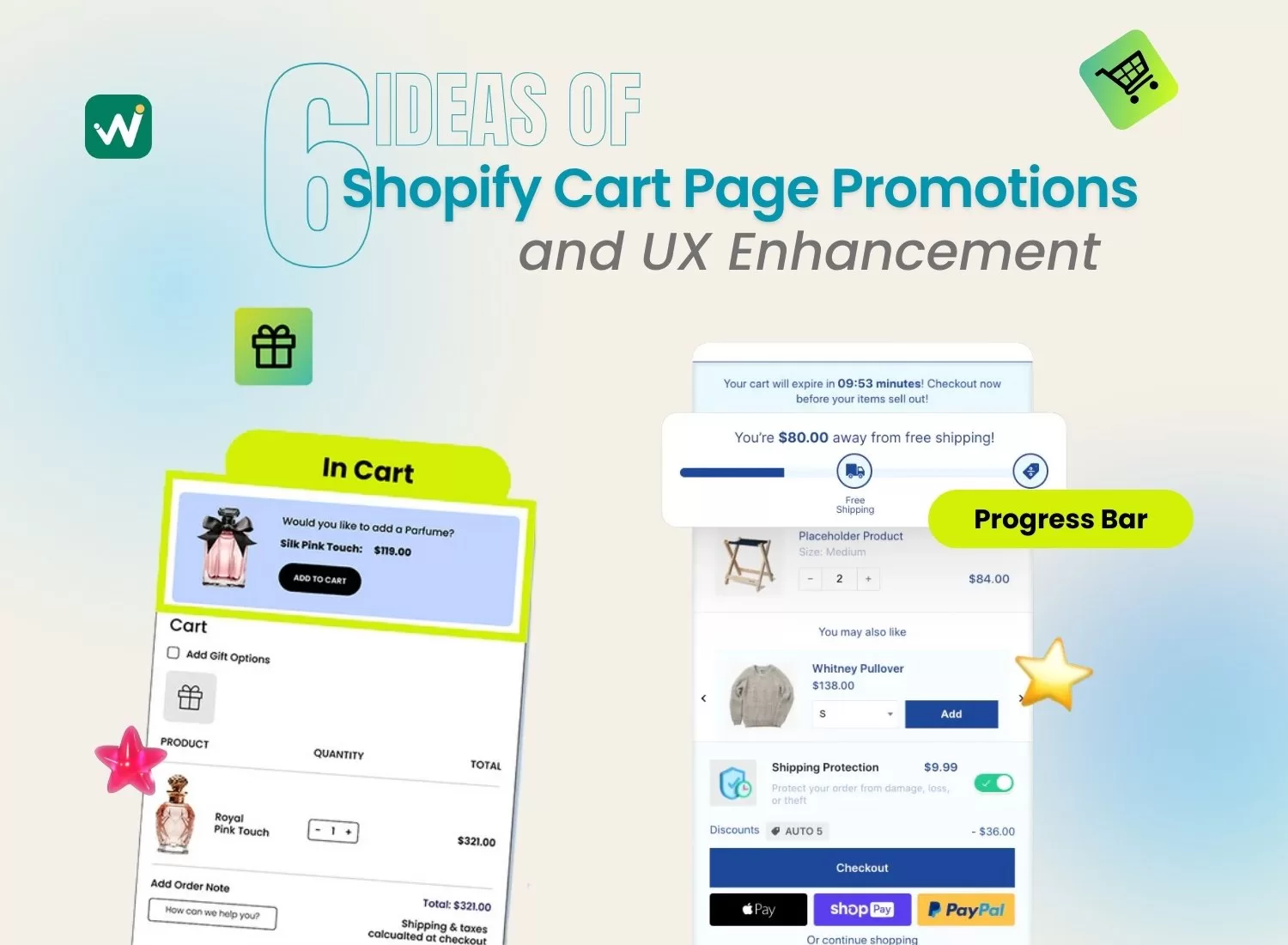6 Ideas for Shopify Cart Page Promotions & UX Enhancement ​