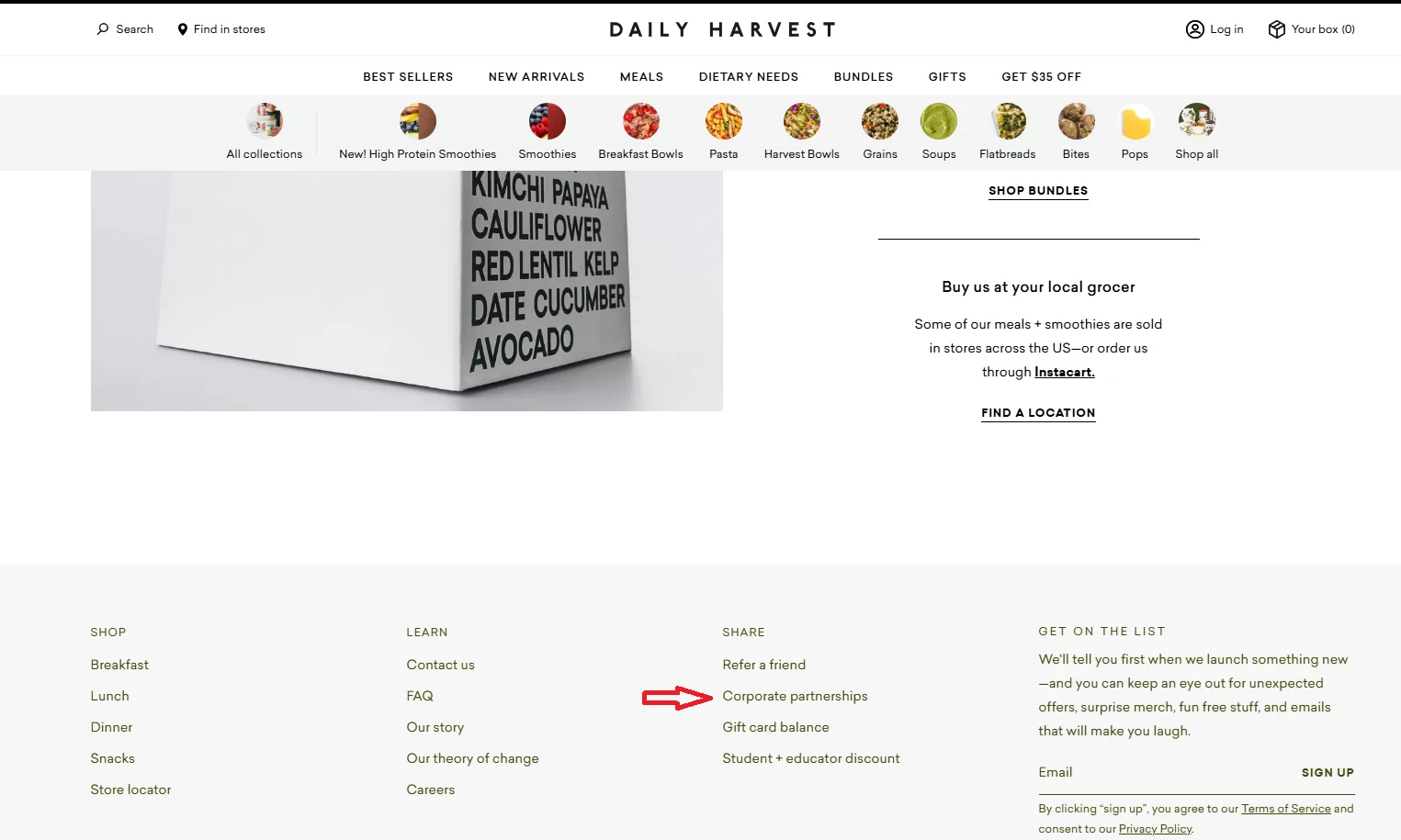 3. Daily Harvest: The Best Shopify Example for Scaling B2B from DTC​