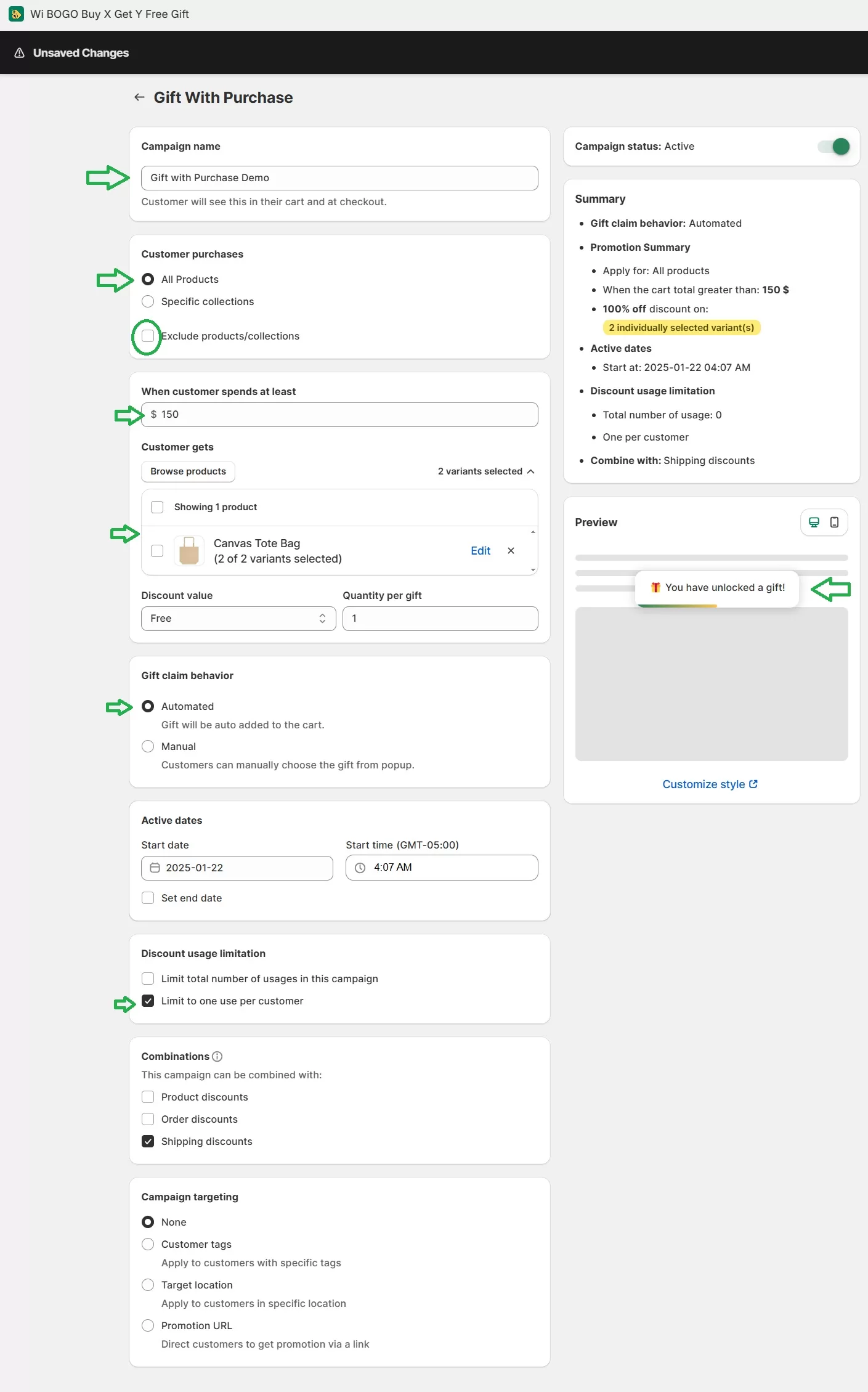 How to Use BOGO+ to Add a Free Gift