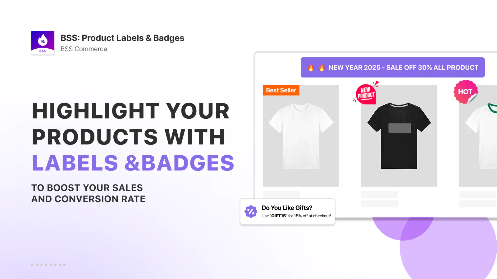 1️⃣ BSS: Product Labels & Badges (Best for Customization & Features)