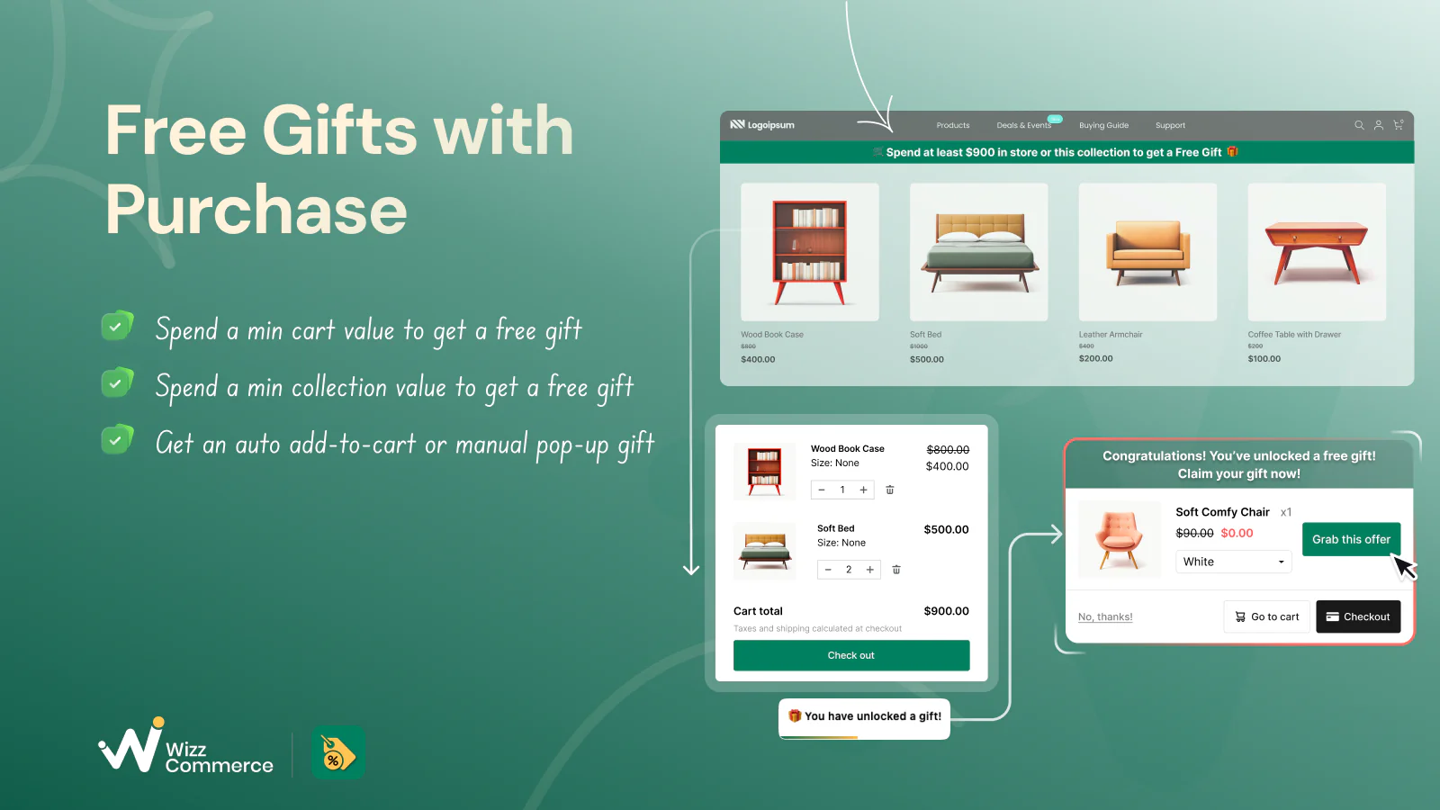 automatically add free gift to cart