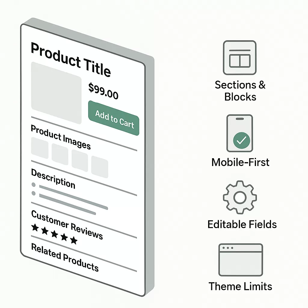 Product page blocks on Shopify